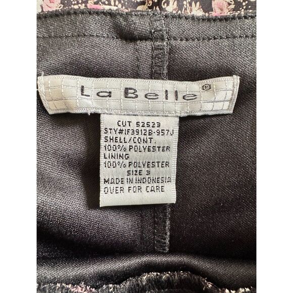 Vintage Y2K Floral Halter Dress Asymmetrical Hem Midi Dress Black Pink size 3 - Picture 3 of 8